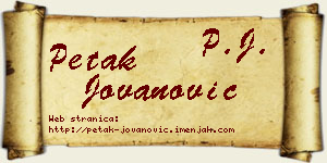 Petak Jovanović vizit kartica